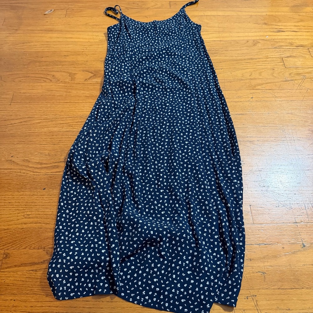 Brandy Melville Navy Blue Floral Print Midi Dress